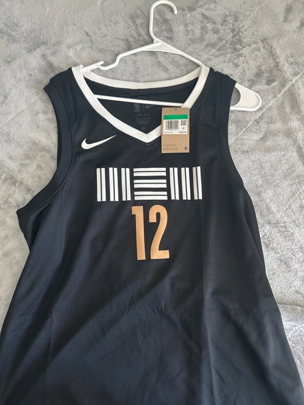 Nike Black Memphis #12 Ja Morant Nba Official On Court Basketball Jersey